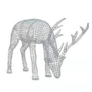 不锈钢镂空梅花鹿雕塑铁艺马网格动物草坪V园林户外装饰