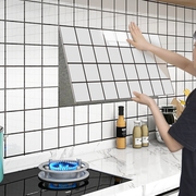 厨房墙面防油贴纸仿瓷砖墙，贴铝塑板装饰板，防水自粘防潮防火翻新