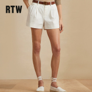 rtw美式度假风白色短裤夏季女显瘦阔腿宽松薄款休闲西装裤子