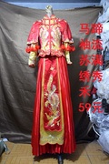 二手婚纱礼服红色马蹄袖中式传统秀禾服结婚服