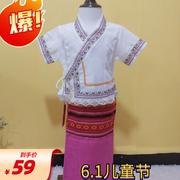 泰国傣族童服装西双版纳泼水节服装，影楼摄影少数民族女舞蹈服套装