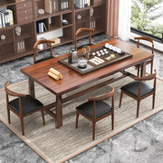 茶桌椅组合功夫茶台实木腿大板泡茶桌办公室茶几新中式洽谈桌子
