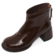 木林森马丁靴子女士英伦风休闲短靴冬季中跟显瘦时尚优雅百搭皮靴