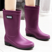 中筒时尚防水鞋保暖雨鞋，雨靴女冬季高筒防滑套鞋，成人工作胶鞋水靴