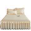 公主风全棉蕾丝床裙式床罩单件防滑防尘保护罩时尚100纯棉1.8床套