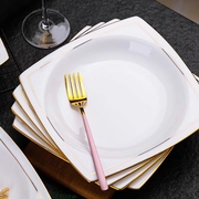 景德镇陶瓷盘子菜盘家用异形，方形盘中式水果盘高级感凉菜冷菜餐盘