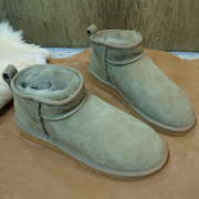 短筒靴真皮羊毛一体，雪地靴防滑女靴情侣棉，靴子套筒靴31-4