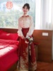 新中式明制重工刺绣红金马面裙云肩，配饰国风汉服，女敬酒服订婚服
