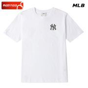 MLB 儿童圆领短袖上衣2024夏季宽松运动服白色半袖T恤