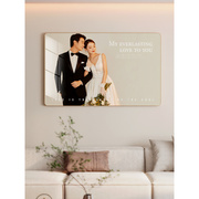 定制婚纱照挂墙洗照片加相框制作床头结婚照全家福水晶大照片打印