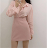粉红色半身裙2024a字裙小个子，高腰包(高腰包)臀短裙黑色一步包裙女夏