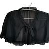 洛丽塔外套罩纱夏罩衫黑色小披肩外搭小斗篷超仙女日系黑暗系纱裙