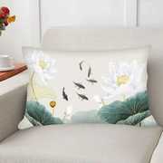 抽象花卉抱枕十字绣枕套2024精准印花三边拉链，家用沙发抱枕套