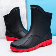 春夏男水靴洗车厨房工地工厂中帮胶鞋防水防滑加厚耐磨舒适雨鞋套