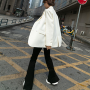 白色西装外套女装2024春装韩国宽松休闲双排扣小个子西服上衣