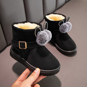 儿童雪地靴2023冬季短靴子，百搭加绒保暖男女童宝宝防水棉靴子