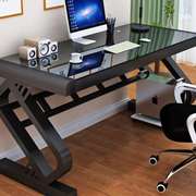 电脑桌台式家用钢化玻璃书桌办公桌，现代简约桌子学习写字电脑