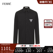 Ferre费雷男装时尚都市商务黑色衬衫男秋季上衣男821D383058