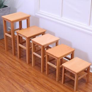 实木方凳全实木木头板凳凳子家用登子木质小矮凳木凳餐饭凳四脚凳