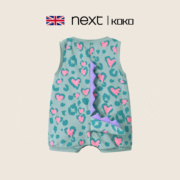 英国nextkoko婴儿连体衣，夏季男女宝宝卡通，可爱恐龙造型满印哈衣