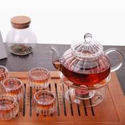 南瓜条纹花实用套装，家用玻璃家用创意，花茶壶茶具耐热玻璃客厅