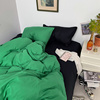 北欧简约潮流个性混搭绿色被套，四件套纯色学生寝室床单被套三件套