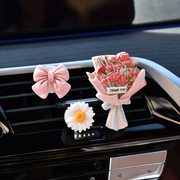 汽车出风口香水创意玫瑰花束车载香薰ins车内用品摆件装饰女神款