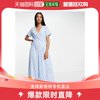 香港直邮潮奢veromoda女士，veromoda前胸叠襟式，斑点连衣裤(蓝