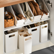 厨房橱柜斜口窄长型收纳盒锅具直角高款整理筐水槽下杂物储物箱