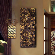 泰国木雕挂件实木镂雕隔断花格，玄关壁饰壁挂，客厅电视背景墙装饰画
