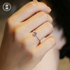 唐奢925纯银d色莫桑石一克拉仿真钻石，情侣求订结婚戒指女小众设计