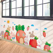 卡通贴纸墙贴画儿童房，墙面装饰幼儿园，教室走廊环创材料踢脚线自粘