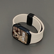 适用iwatch8硅胶磁吸扣表带苹果手表带，applewatch8折叠76se2代简约百搭男女生，夏季运动型华强北通用款4145mm