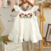 女童吊带裙韩范童装，夏季婴儿白色公主，裙子纯棉网红甜美宝宝连衣裙