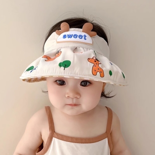 宝宝防晒帽夏季薄款空顶遮阳帽，婴儿帽子夏款，太阳帽沙滩幼儿渔夫帽