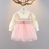 春季女童洋气公主裙1-2-3岁女宝宝长袖纱裙女孩春装裙子婴儿衣服