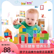 德国Hape益智积木40粒玩具宝宝早教婴幼儿童启蒙木质礼物