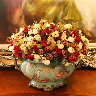 欧式装饰品陶瓷花盆复古花瓶，餐桌摆件客厅插花花艺，摆设创意工艺品
