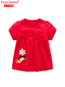 0-1-2岁女宝宝夏装女婴儿小裙子女宝公主裙女童红色连衣裙幼儿装