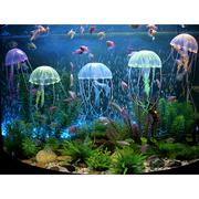 鱼缸仿真水母 水族造景装饰 荧光假水母软体漂浮多色大小水母套餐