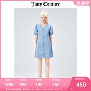 Juicy Couture橘滋美式夏季新时尚满印宽松显瘦短袖牛仔连衣裙女