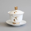 盖碗茶杯茶碗大号小号青花瓷陶瓷功夫茶具套装德化白瓷泡茶三才碗