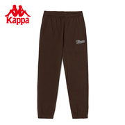 kappa卡帕运动裤男秋字母针织长裤，黑色休闲裤卫裤小脚裤