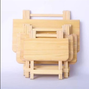 方形实木松木折叠桌可携式餐桌家用简易学习桌摆摊收纳吃饭小桌子