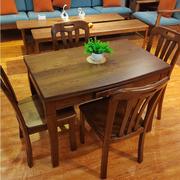水曲柳实木小户型餐桌椅 可伸缩折叠餐桌椅组合 现代简约原木饭桌