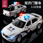 儿童警车玩具车模型，仿真汽车车模男孩合金救护车，警察车110玩具车