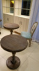 欧式复仿古做旧实木茶几小圆桌方桌美式木餐桌酒店咖啡厅桌椅组合