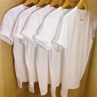 纯白色t恤男女短袖纯棉，纯色半袖空白，体恤扎染用diy手绘画画文化衫