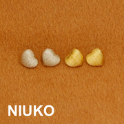 niuko简约设计金属爱心形，衬衫针织小纽扣，时尚金银纹装饰钮扣辅料