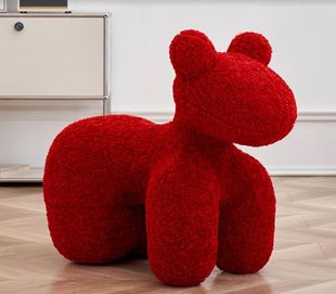 新房乔迁礼物网红小马椅创意动物座椅羊驼坐凳超软客厅摆件潮